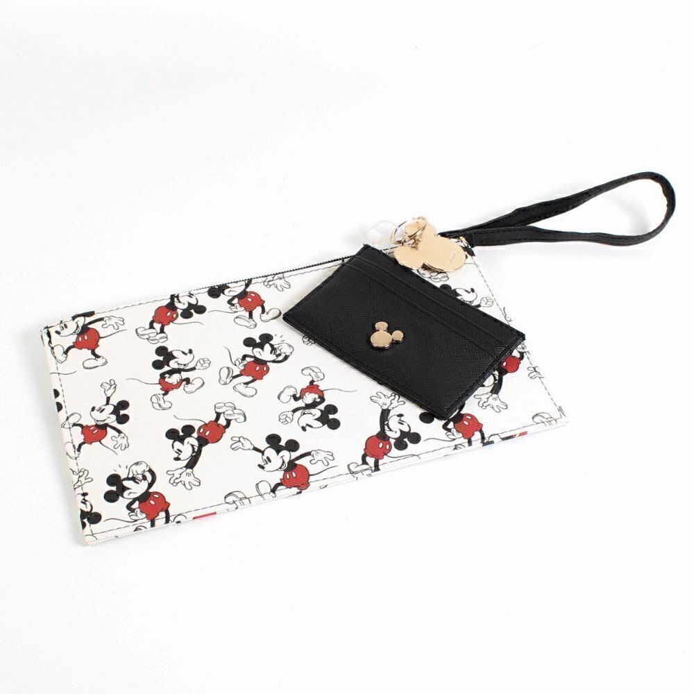 Disney Mickey Mouse Wristlet, ID Wallet, Keychain Set
